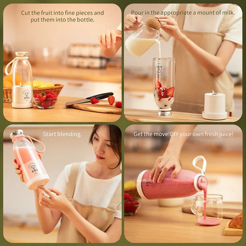 Portable Electric USB Juicer | 420 ML Rechargeable Bottle