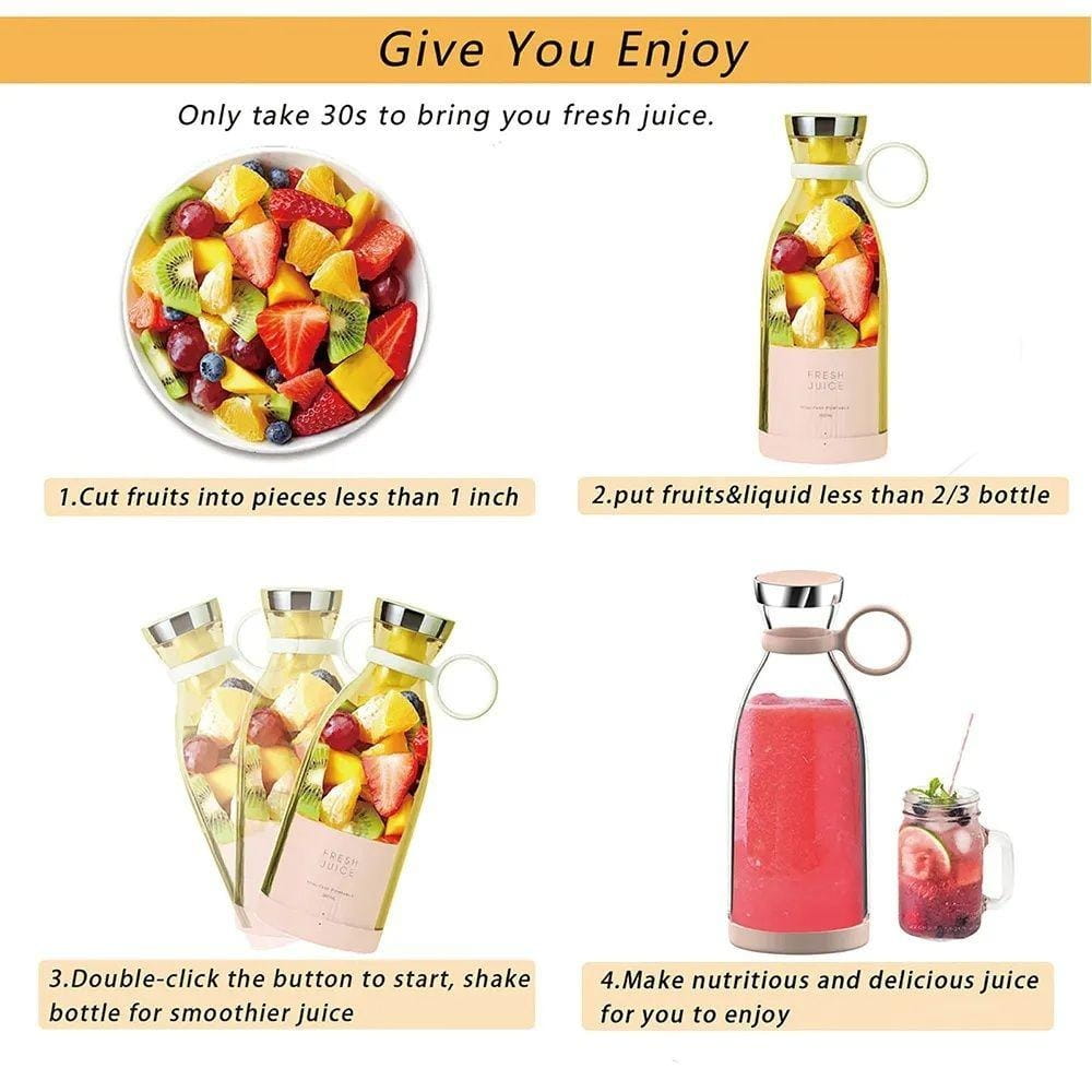 Portable Electric USB Juicer | 420 ML Rechargeable Bottle
